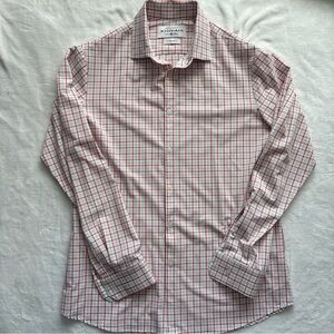 Mizzen+Main Leeward XL Trim Fit Performance Dress Shirt Blue Red White Check